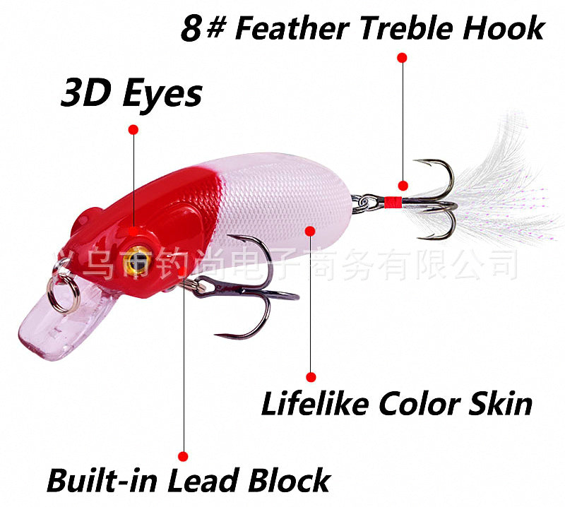 Sinking Minnow Hard Bait, 6 cm (2.4 in), 10 g (0.35 oz) – product photo