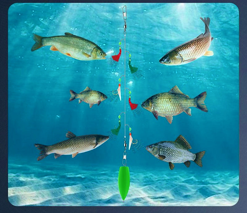 Fish Skin Sabiki-Style Hook Rig, 6 Hooks, Sizes 6–20 – product photo