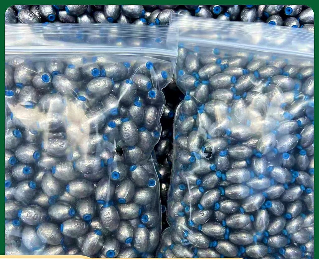 Plastic-Core Olive Sinkers, 0.04–5.29 oz (1–150 g) – product photo