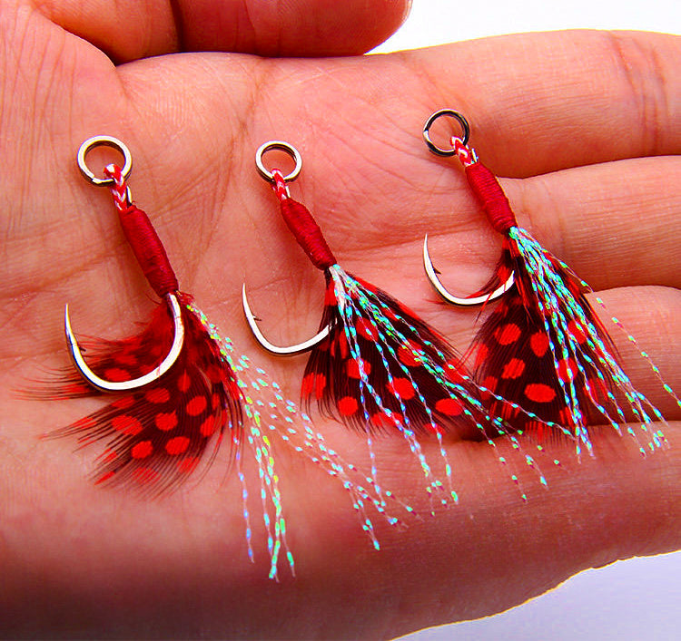 Red Feather Single Hooks for Jigs, Size 10/12/14 – product photo
