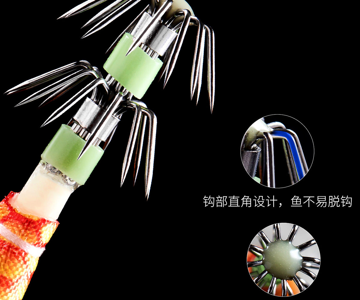 Glow Cloth Wrap Squid Jig, Size 4, 10.85 cm (4.3 in) – product photo