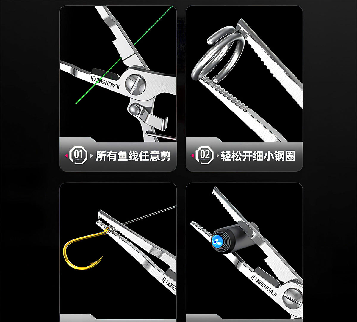 Stainless Steel Long Nose Fishing Pliers, Hook Remover – product photo