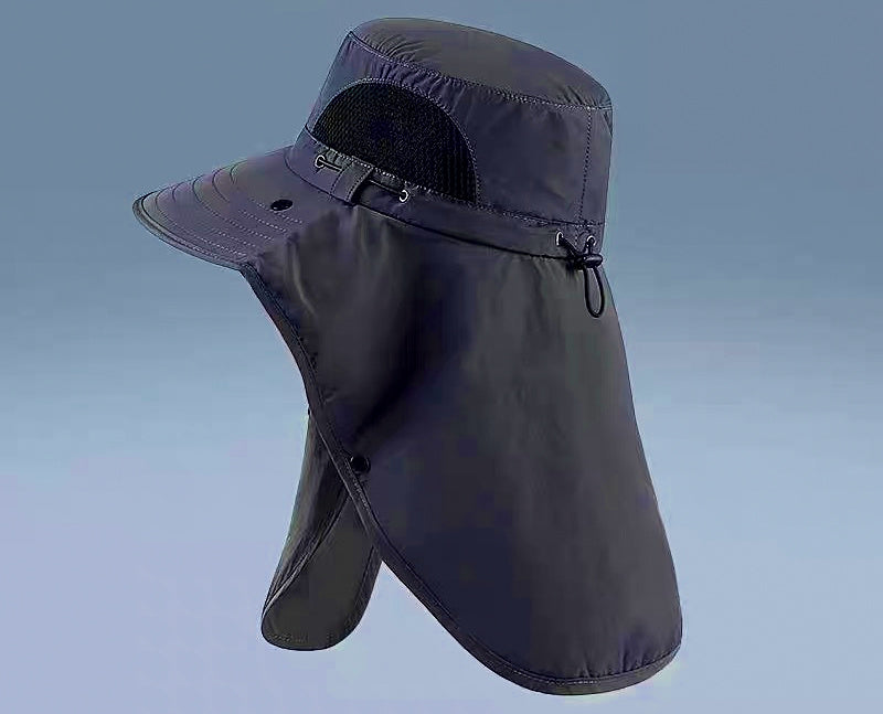Wide Brim Sun Hat with Neck Cover, Adjustable Fishing Hat – product photo