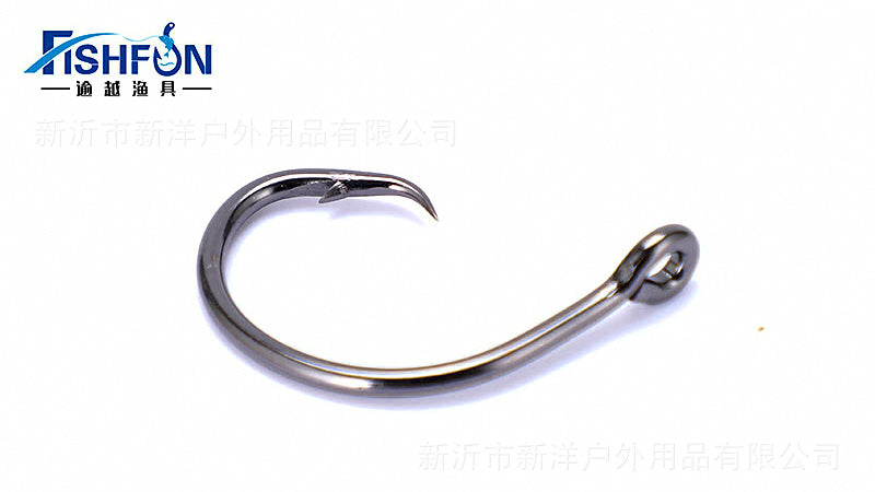 Black Nickel Barbed Saltwater Hooks, Sizes 3/0–14/0 – product photo