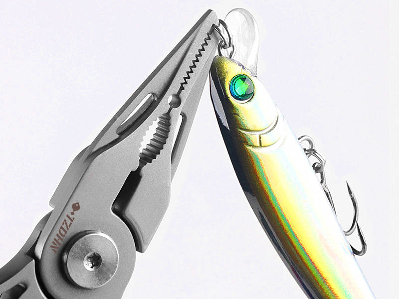 Mini Fishing Pliers, Stainless Steel with Split Ring Opener – product photo