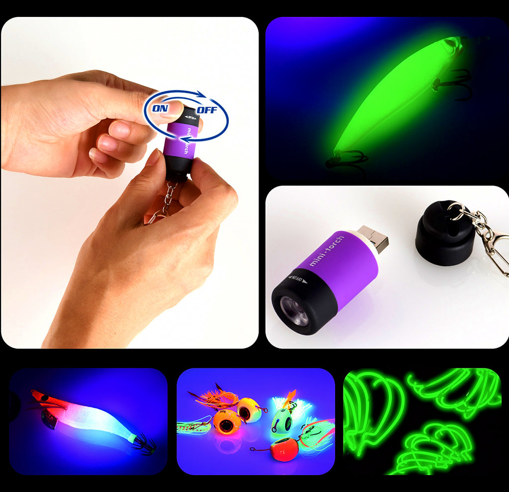 Mini Rechargeable UV Flashlight, Waterproof Keychain Light – product photo