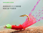 Fish Skin Bait Rig, Red or Green, 6 or 8 Hooks – product photo