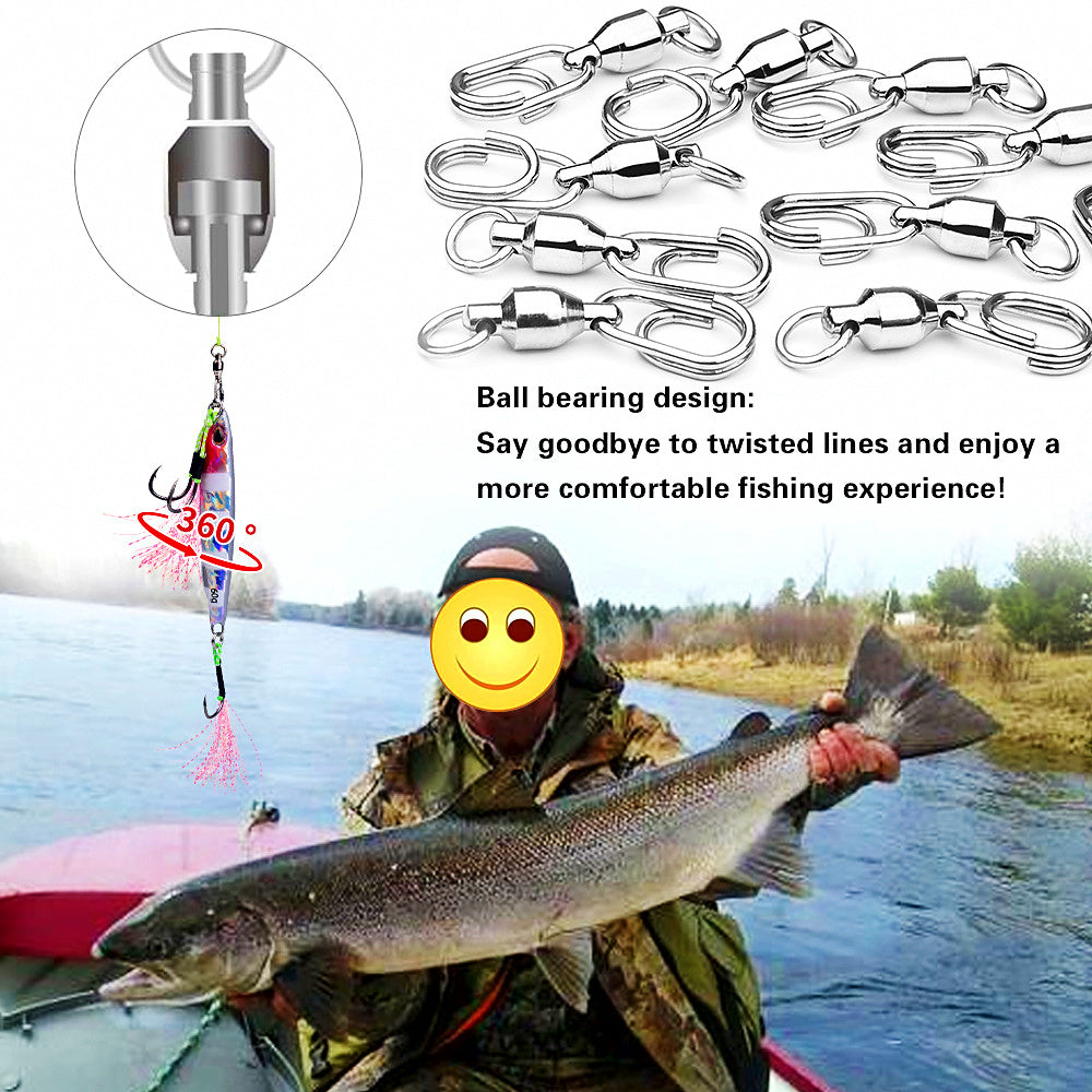 Stainless Ball Bearing Swivel with Oval Snap, Sizes 0–6 – product photo