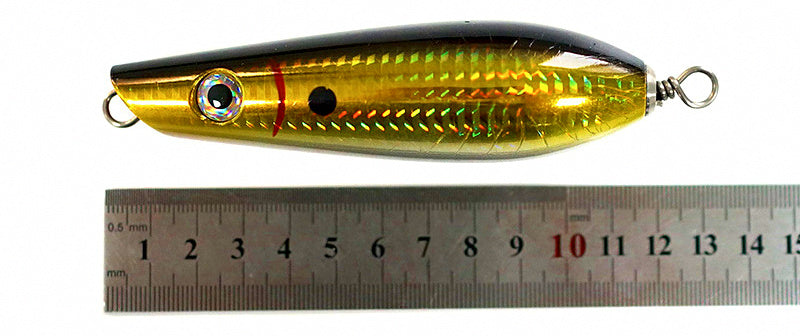 Wooden Pencil Popper Topwater Lure, Blue – product photo