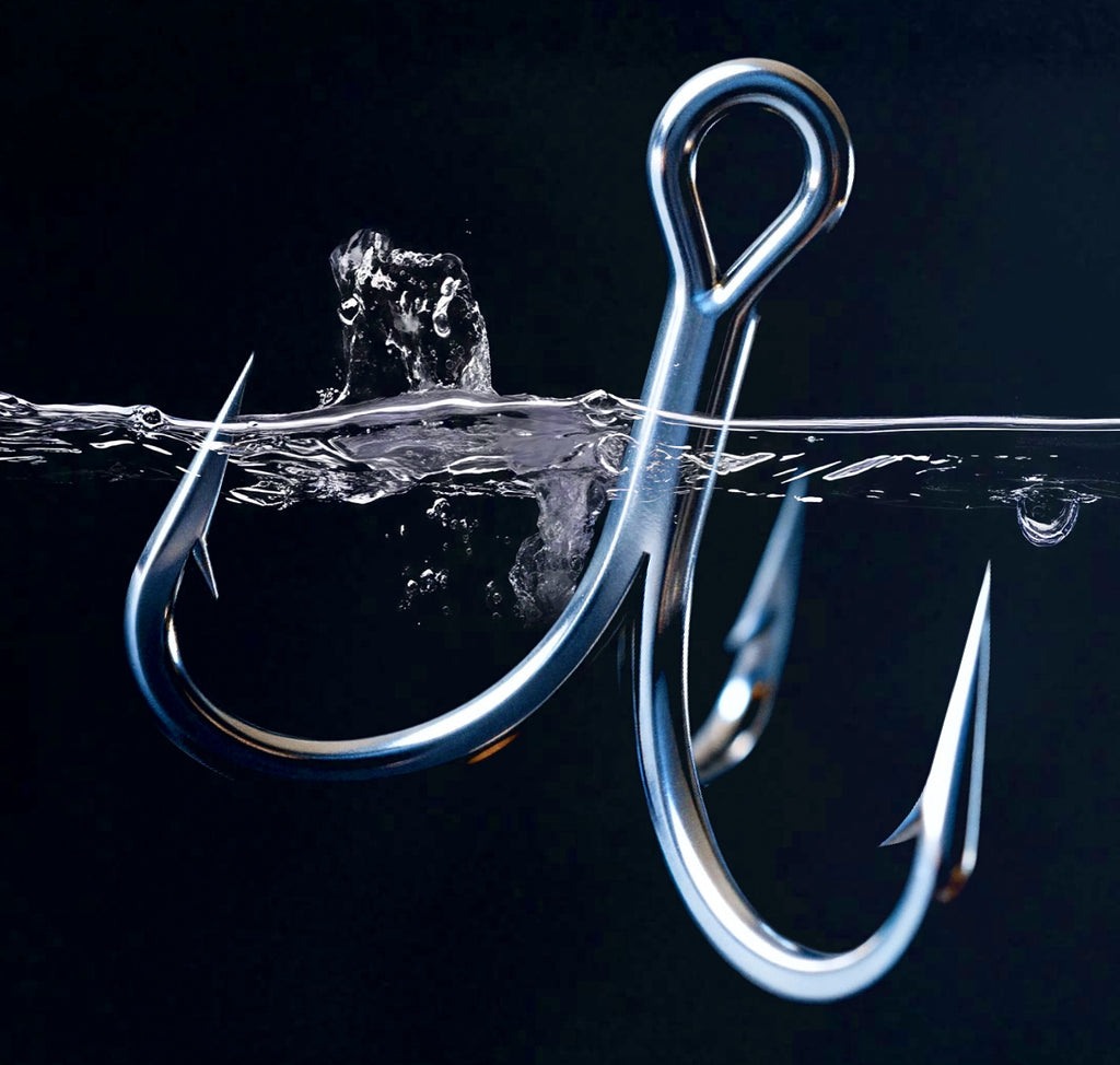 Saltwater Treble Hooks, Anti-Rust Alloy Steel, 10–50 Pack – product photo