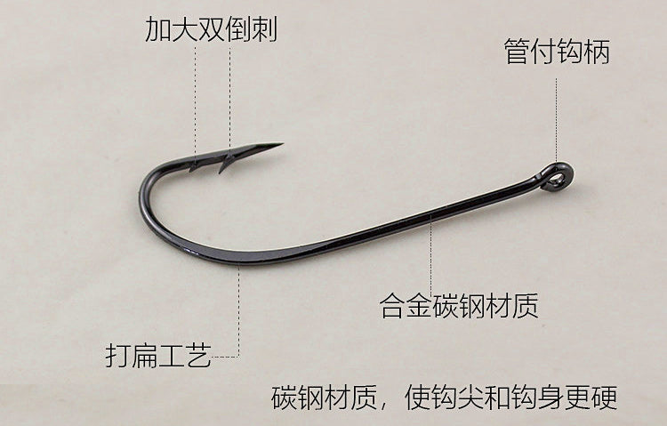 Double Barb Long Shank Hooks, 50 pcs, 3/0–5/0 – product photo