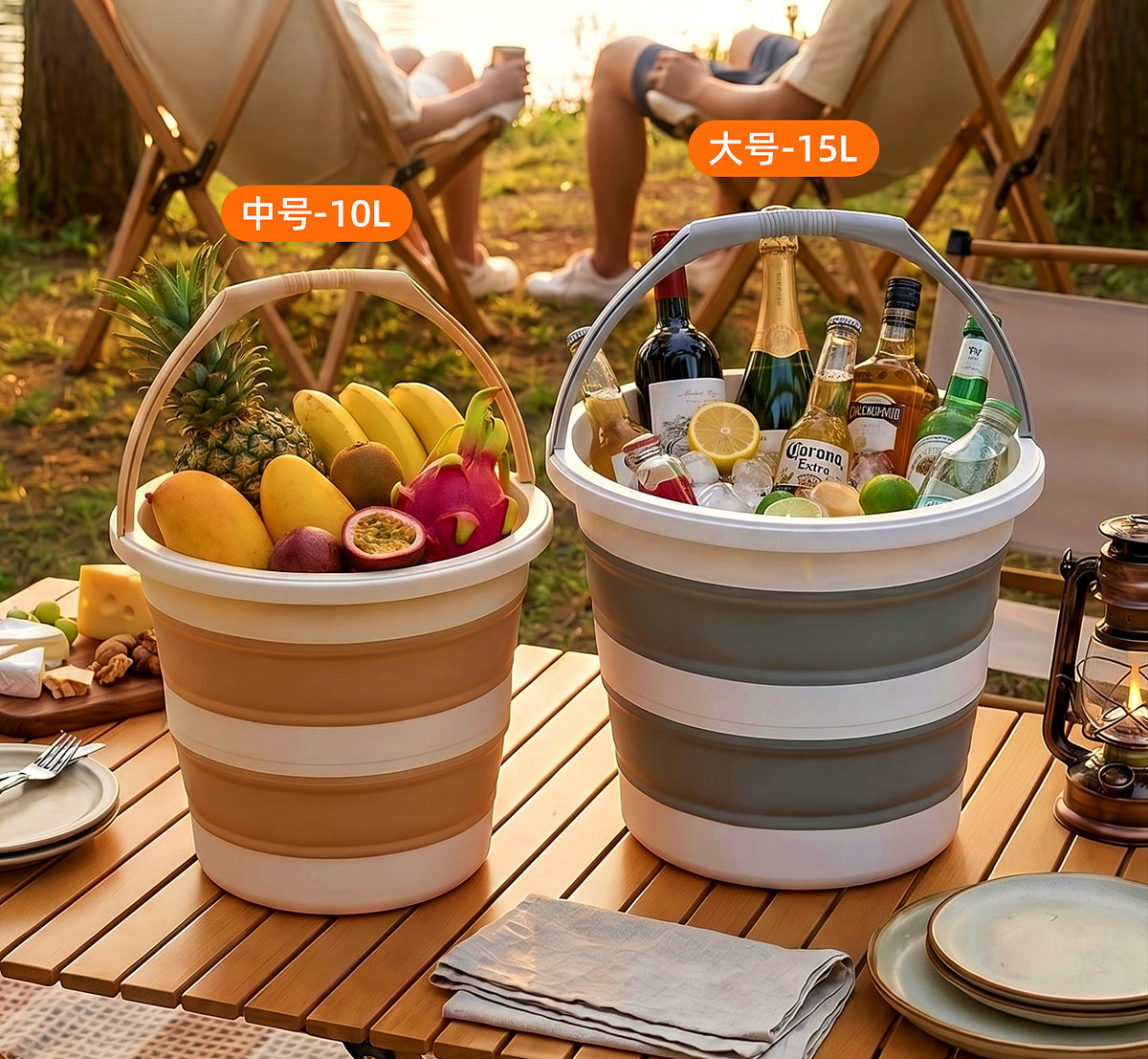 Foldable Bucket, 8.8 L or 13.5 L Collapsible Deck Bucket – product photo