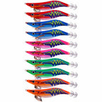 Glow Wooden Shrimp Squid Jigs, 10-Pack, Sizes 2.5#-3.5#