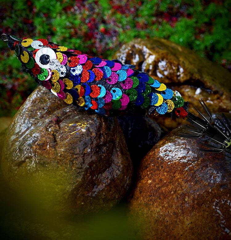 Sequin Wood Shrimp Squid Jig, 9.5 g (0.34 oz), 10.2 cm – product photo