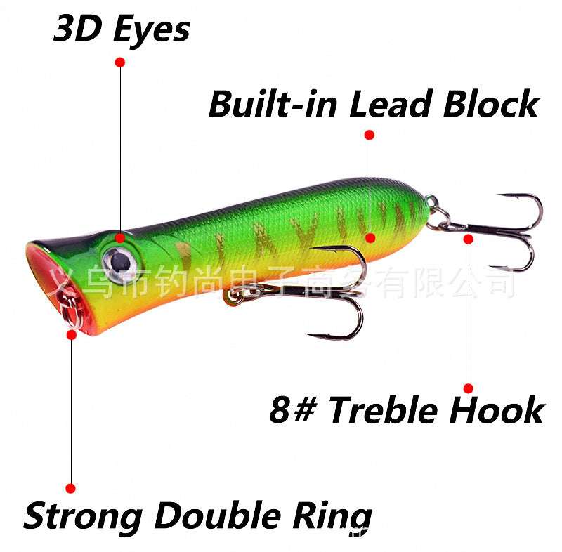 Floating Surface Popper Lure, 8 cm (3.1 in) / 11 g (0.39 oz) – product photo