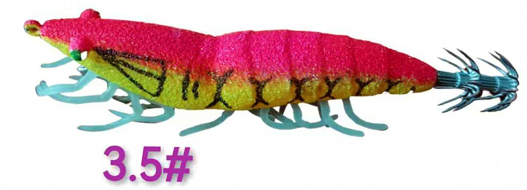 Glow Rattle Squid Jig, Shrimp Egi, 12.3–24 g (0.43–0.85 oz) – product photo