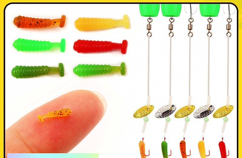Micro Soft Worm & Sequin Sleeve Hook Rig Kit – product photo