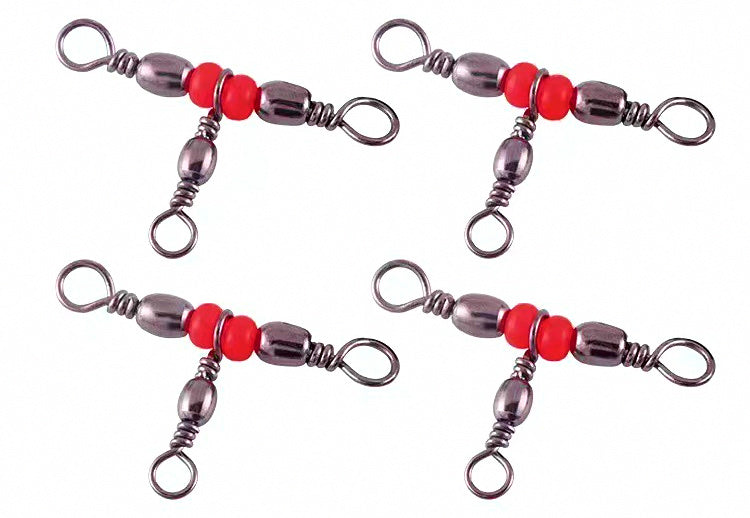 Three-Way Swivel with Red Beads, Black, Sizes 1x3 to 12x14 – product photo