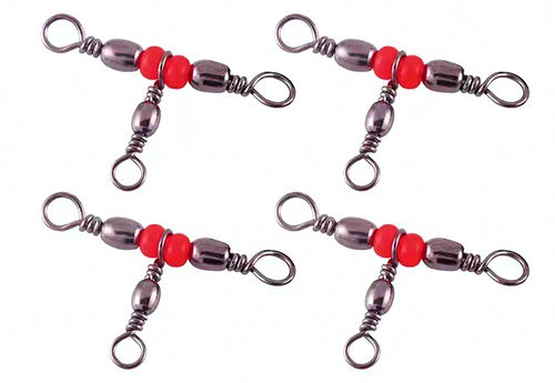 Three-Way Swivel with Red Beads, Black, Sizes 1x3 to 12x14 – product photo