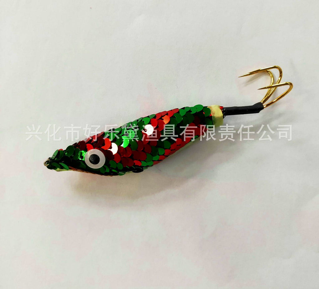Glow Squid Jig, Big Eye Shrimp Cloth Wrap, Assorted Colors – product photo
