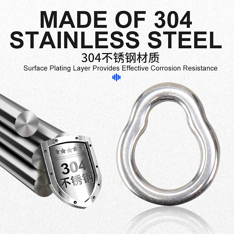 304 Stainless Steel Solid Rings, Pear-Shaped Single Loop, 10 Pack – product photo