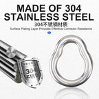 304 Stainless Steel Solid Rings, Pear-Shaped Single Loop, 10 Pack – product photo