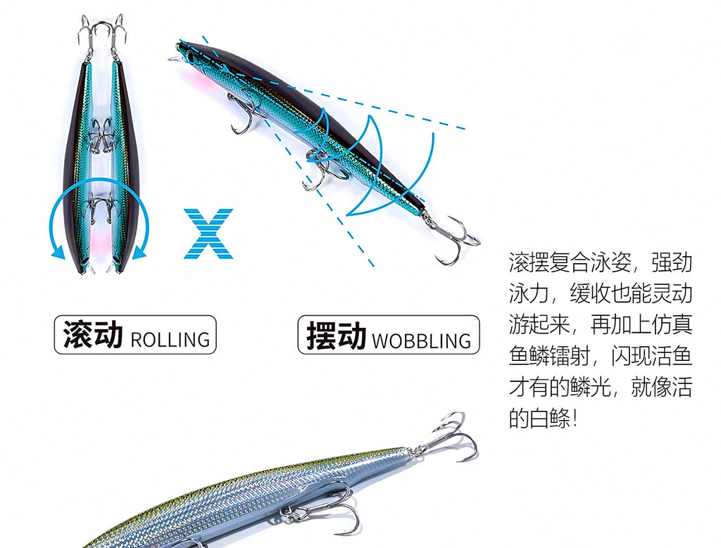 Shallow Bent-Waist Minnow Lure, 6.3–13 g (0.22–0.46 oz) – product photo