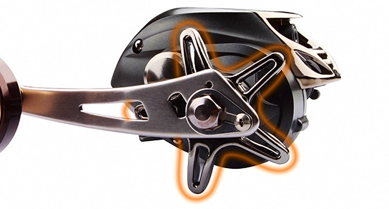 Round Baitcasting Reel, Magnetic Brake, 7.3:1, Left/Right Hand – product photo
