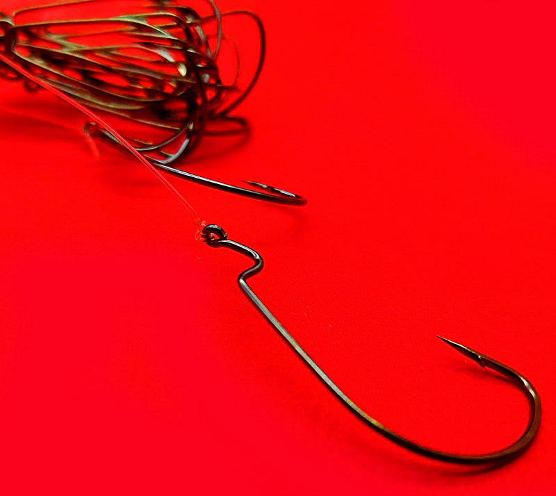 Offset Worm Hooks, Barbed, Sizes 12 to 5/0 – product photo