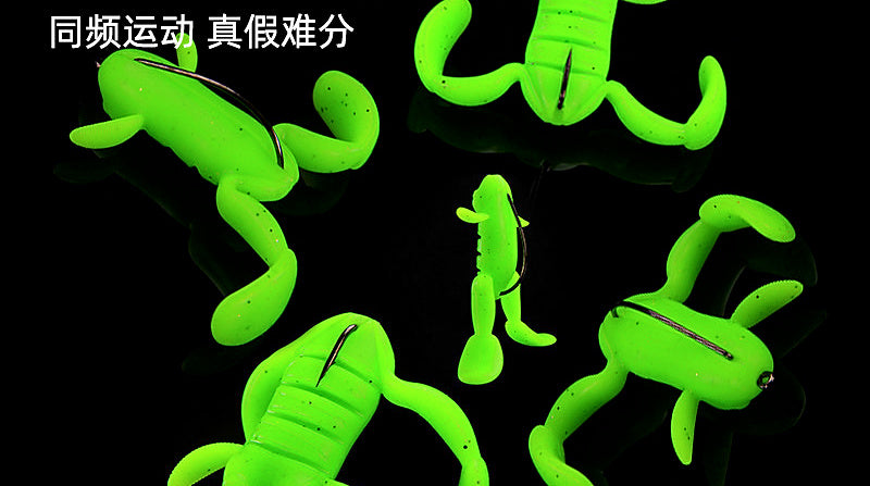 Floating Kicking Frog Soft Bait, 6 Pack, 3.7 & 4.7 cm – product photo