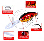 Long Lip Minnow Diving Lure, 11.5 cm (4.5 in) 18 g (0.6 oz) – product photo