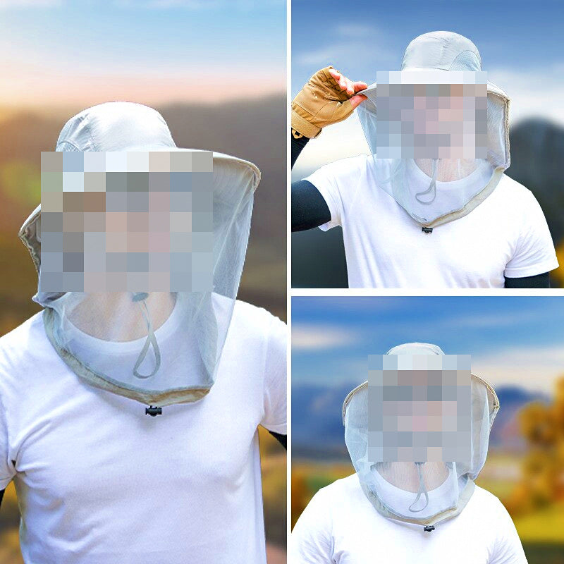 Fishing Sun Hat with Mosquito Head Net Face Veil, One Size – product photo