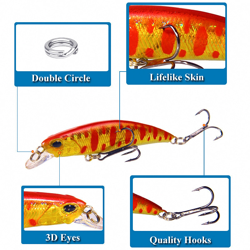 Slow Sinking Minnow Lure, 7 cm (2.8 in) 4 g (0.14 oz) – product photo