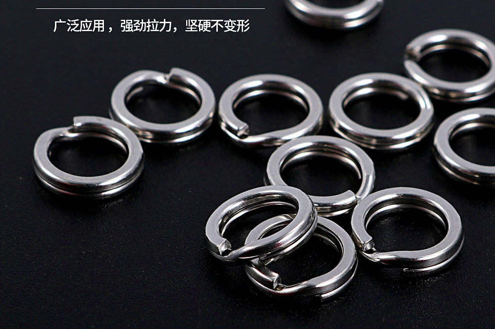 Flattened Stainless Steel Split Rings, Sizes #1–#6 – product photo