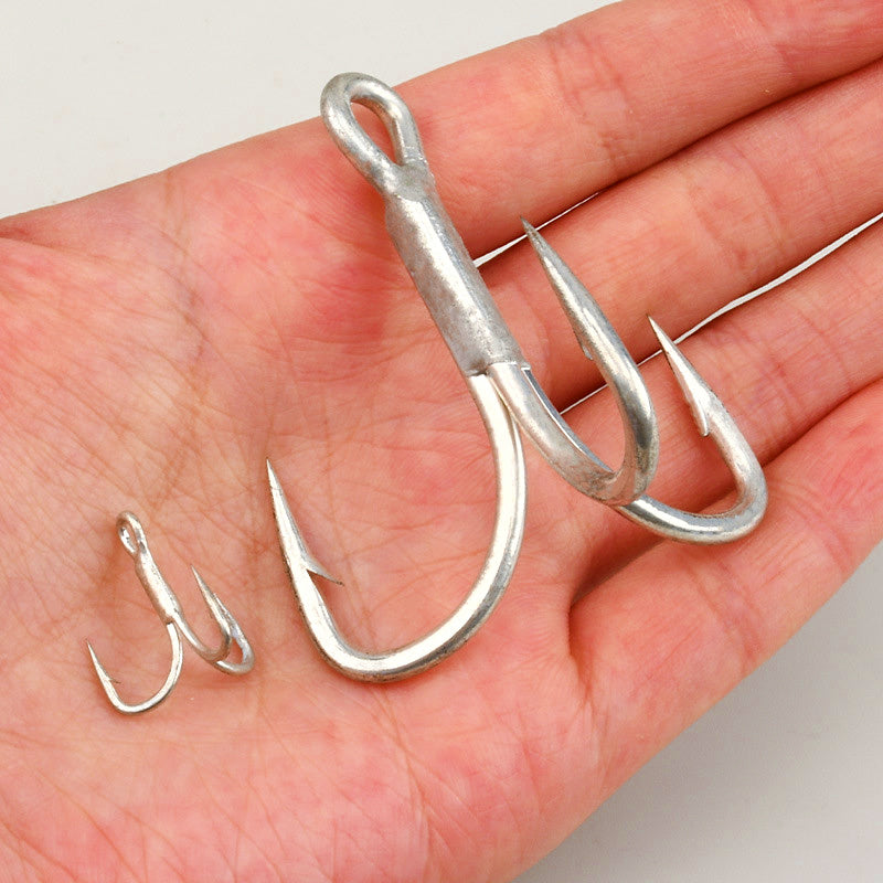 High-Carbon Steel Treble Hooks, Barbed, Size 6 to 5/0 – product photo