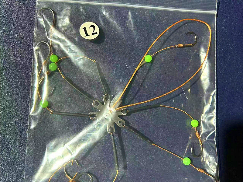 Glow Explosion Hook Rig, 6 or 8 Hook Long Line, Sizes 10–15 – product photo