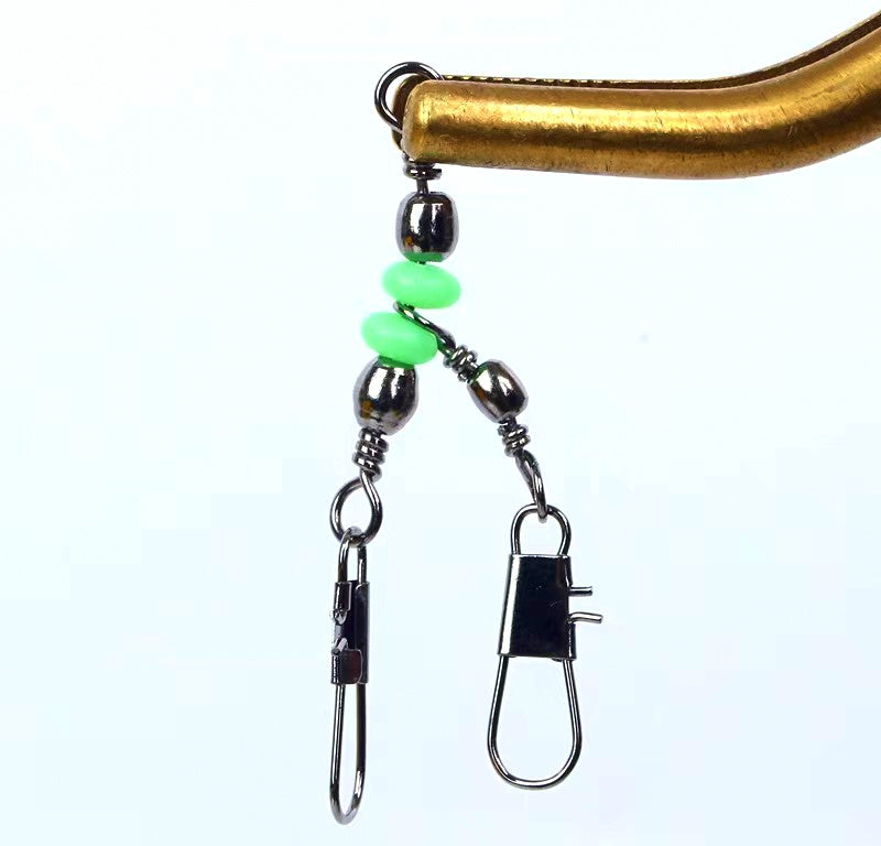 Barrel Swivel with Snap, Glow Bead, Black, 3 Sizes – product photo