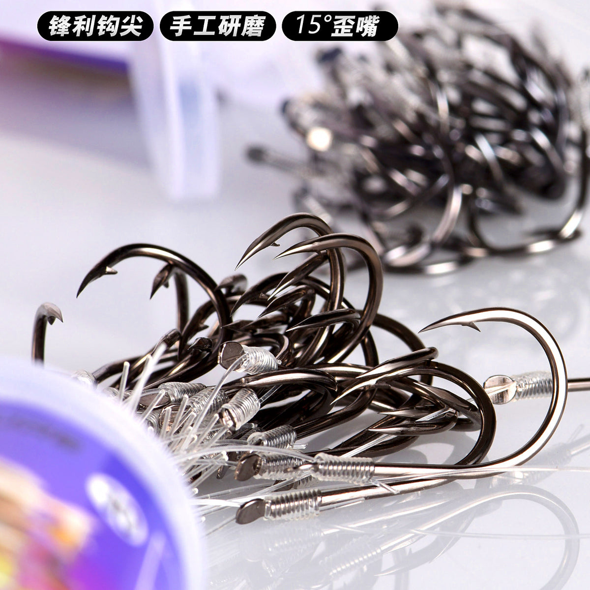 Pre-Tied Snelled Hooks with Line, Tub Pack, Sizes #1–#10
