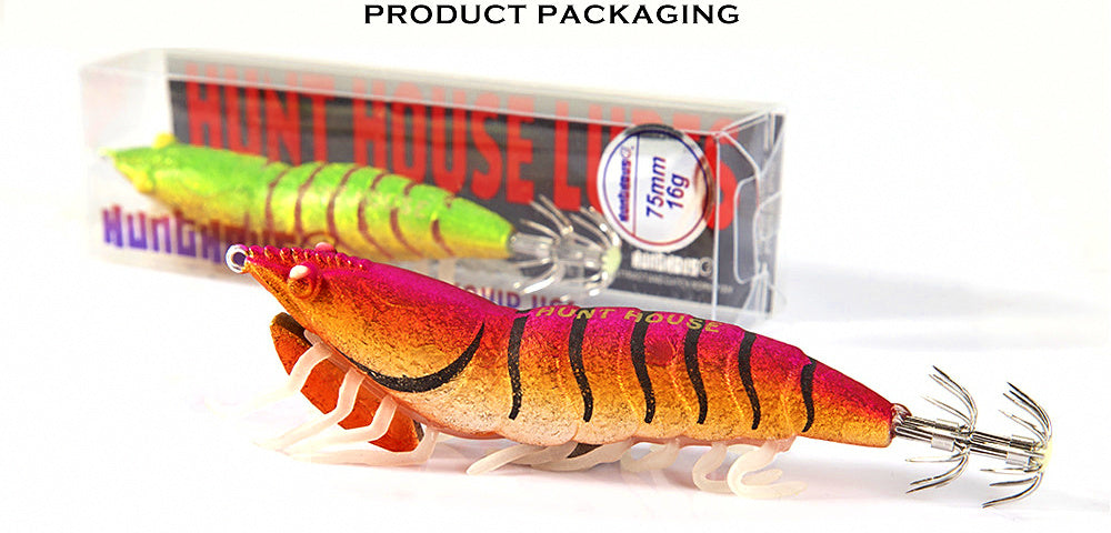 Wood Shrimp Squid Jig Lure, 75–115 mm (3–4.5 in) – product photo
