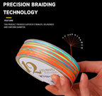 12-Strand PE Braided Line, 100/150/300 m, Multicolor/Green – product photo