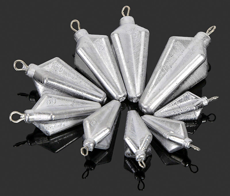 Four-Sided Starfruit Lead Sinkers, 1.1–7.1 oz (30–200 g) – product photo