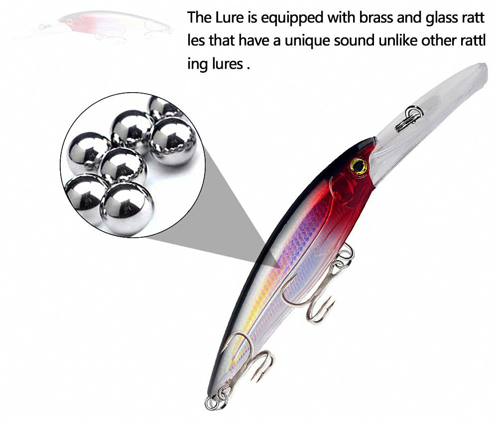 Sinking Minnow Trolling Lure, 225 mm (8.9 in), 82.5 g (2.9 oz) – product photo
