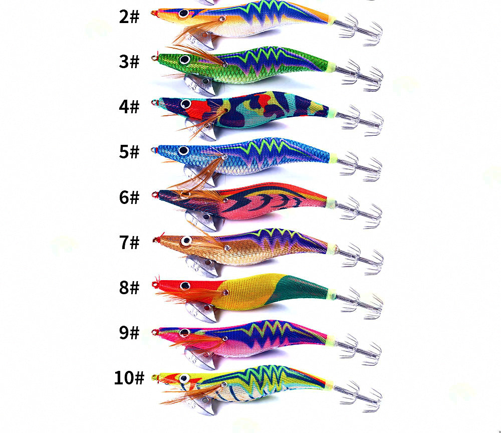 Glow Wooden Shrimp Squid Jig, 3.5 Size, 14 cm, 20 g (0.7 oz) – product photo
