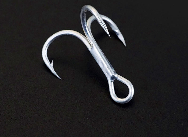 Barbed Treble Hooks, Tin-Plated High-Carbon Steel, 12–3/0 – product photo