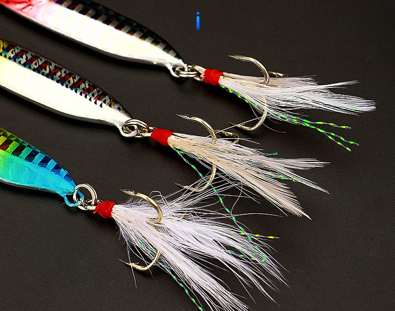 Casting Metal Jig with Feather Hook, 7–18 g (0.25–0.63 oz) – product photo