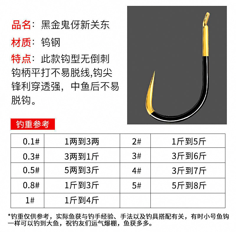 Black Gold Tungsten Steel Hooks, Iseama, Izu & Shinkanto Patterns – product photo