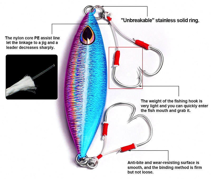 Double Assist Hooks for Slow Pitch & Jigging, 1/0–4/0 – product photo