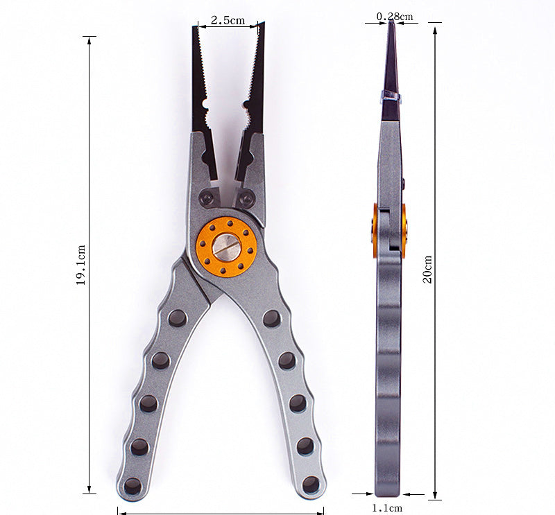 Aluminum Fishing Pliers, Split Ring & Hook Remover, Line Cutter – product photo