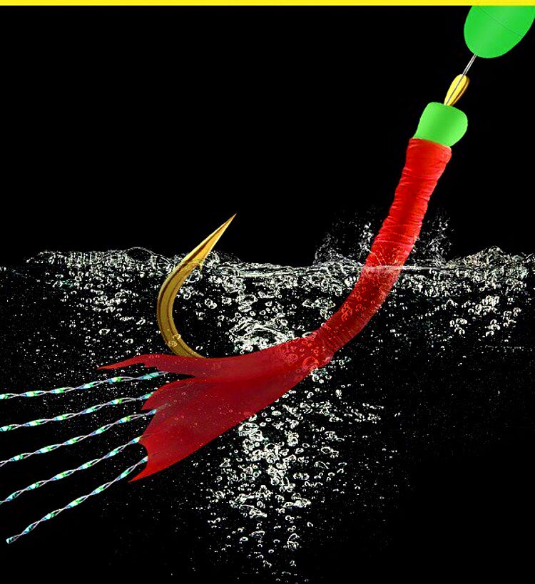 Sabiki Rig Set, 5 Rigs with 6 Hooks and Sinker – product photo