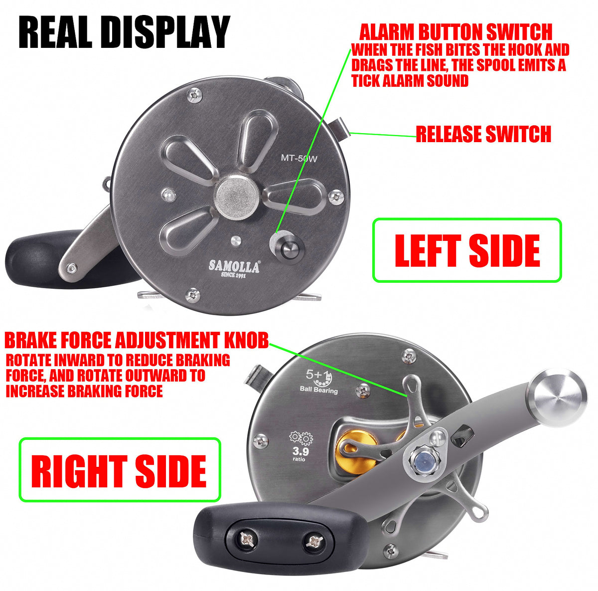 Saltwater Slow Pitch Conventional Reel, Right Hand – product photo